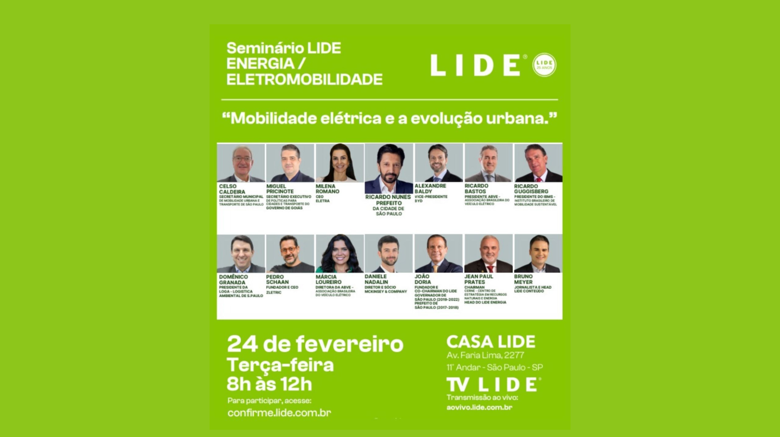 LIDE Energia promove debate estratégico sobre mobilidade elétrica em São Paulo